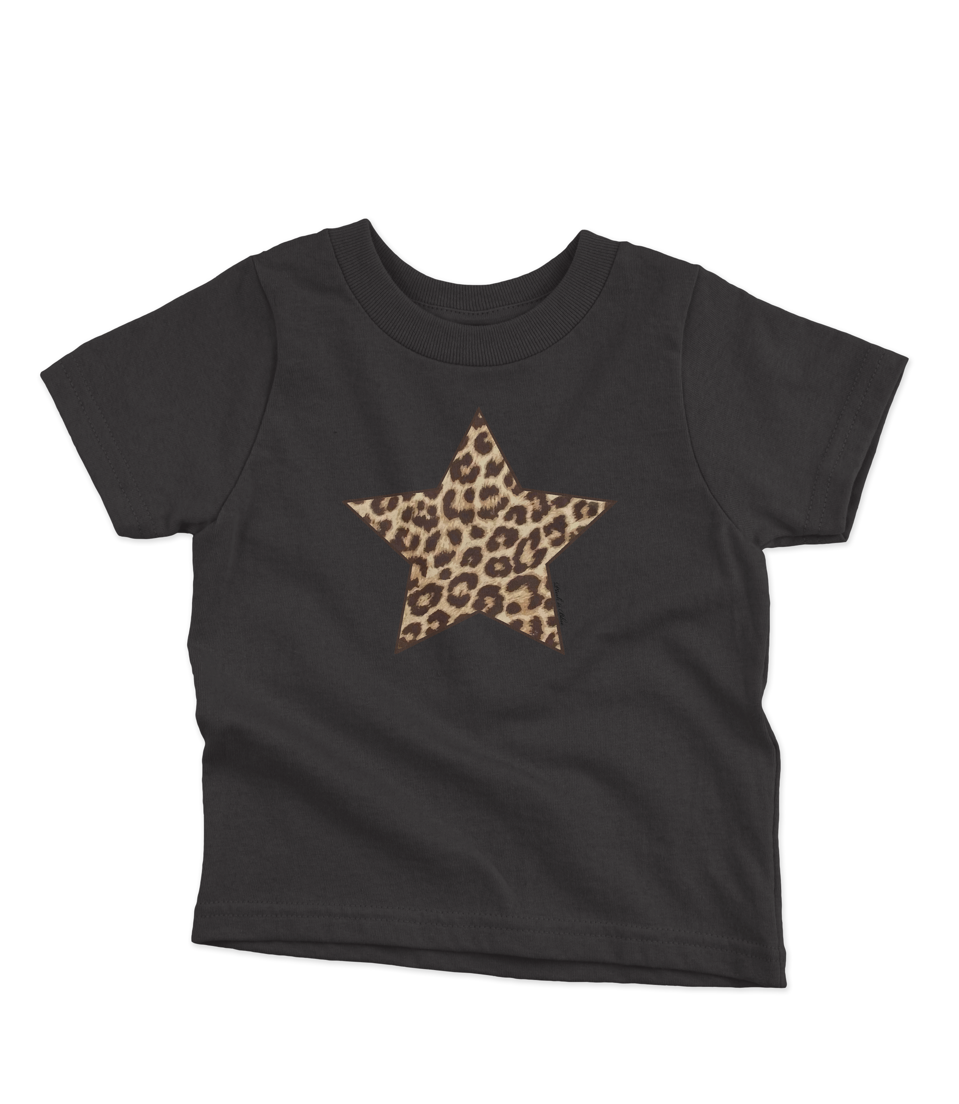 Black Baby Tee with a Cheetah Star Graphic on the front