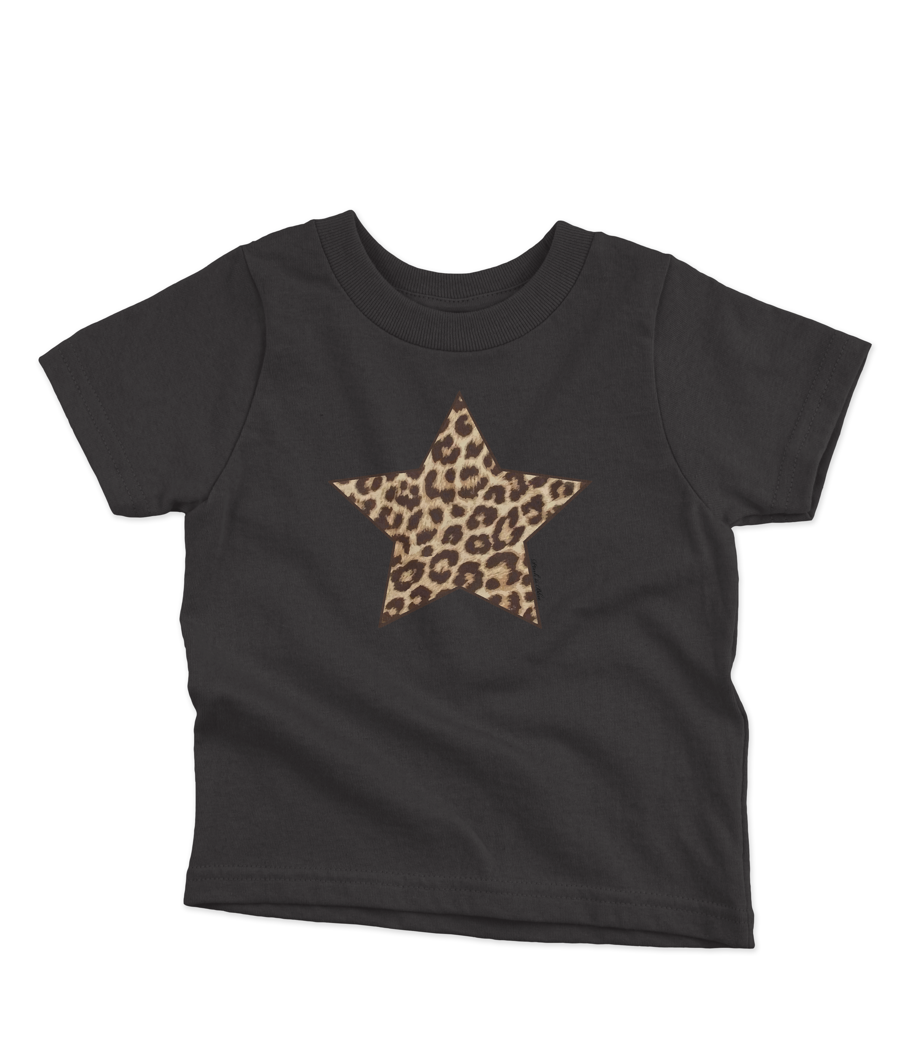 Black Baby Tee with a Cheetah Star Graphic on the front 